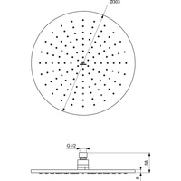 IRAIN DESZCZOWNICA OKRĄGŁA 300MM CHROME