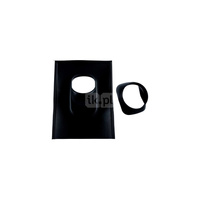 Płyta dachowa czarna DN 100/60 x 125/80 o nachyleniu 25-45 st.,  z elastyczną osłoną u dołu