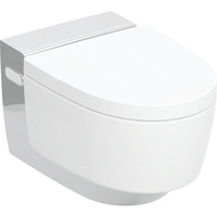 Urządzenie WC z funkcją higieny intymnej Geberit AquaClean Mera Classic, wisząca miska WC: Miska ustępowa: biały / KeraTect, Panel dekoracyjny: chrom błyszczący