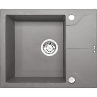 Zlew. andante szary metalik granit 1k z/ko 590x490x194, 3,5" + osprzęt space-saver