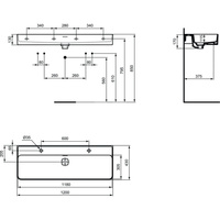 STRADA II UMYWALKA 120 CM 2-OTW.