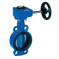 Przepustnica bezkołnierzowa SYLAX z przekładnią ślimakową, dysk: GGG40 epoksyd., wykładzina: NBR, korpus: GGG40 epoksyd., Pnom 1,0 MPa, tmax=85 st.C DN700