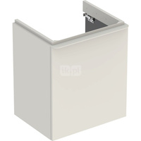 Szafka pod umywalkę Geberit Smyle Square, z jednymi drzwiami: 53.6x61.7x43.3cm, Piaskowy szary, Szerokość umywalki=55cm, Drzwi=Zawias po lewej