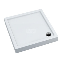 Brodzik akrylowy zintegrowany z nośnikiem Stabilsound Plus® oraz obudową akrylową przeciągniętą do podłogi Competia 80x80x14 cm, kwadratowy