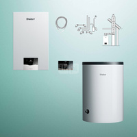 Pakiet - Kocioł gazowy jednofunkcyjny VAILLANT ecoTEC plus VC 25CS/1-5 kondensacyjny wiszący 2.8 - 26.4 kW + RegulatorsensoCOMFORT 720 + Zestaw powietrzno-spalinowy szachtowy + Zasobnik c.w.uVIH R 150/6 B