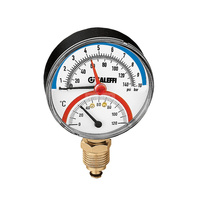 Termometr/manometr, przyłącze dolne, 1/2" 0-6 bar