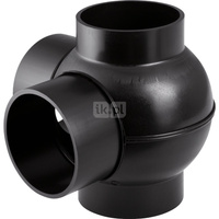 Czwórnik GEBERIT HDPE polietylen, 110 mm x 90 mm x 90 mm x 110 mm DN 100 x DN 90 x DN 90 x DN 100, sw x sw x sw x sw