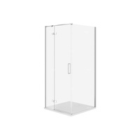 SET C508 KABINA CITY LEWA CHROM 80X80X195+TAKO SLIM BIAŁY MAT WIR