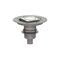 Wpust KESSEL Classic z 1 przyłączem DN 50, odpływ pionowy (zdejmowany), kratka 95x95mm stal nierdzewna