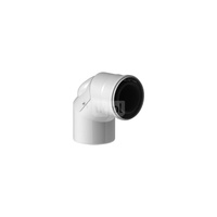Kolano 87 st. fi80/125mm z rewizją białe
