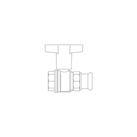 Optibal, zawór kulowy, DN 32, przyłącze prasowane 35mm x 1 1/4 GW, z mosiądzu, wydłużone pokrętło z tworzywa