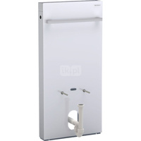 Moduł sanitarny do bidetu GEBERIT Monolith, 1010 mm x 480 mm x 106 mm, regulacja wysokości, front: biały, bok: aluminium