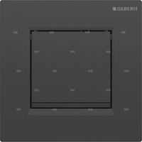 Przycisk uruchamiający Geberit typ 30 do zaworu spłukującego do pisuarów z pneumatycznym uruchamianiem spłukiwania, płyta i przycisk: czarne, paski ozdobne: czarne matowe