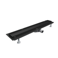 Odpływ liniowy Base-Low Black 100x8x7 cm z maskownicą Black Plate