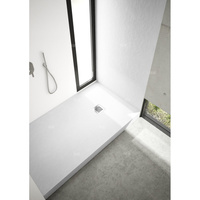 Brodzik akrylowy zintegrowany z nośnikiem Stabilsound Plus® oraz obudową akrylową przeciągniętą do podłogi New Horizons White Stone 90x180x12cm, prostokątny