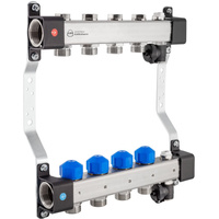 Rozdzielacz InoxFlow z zaworami do siłowników i zaworami regulacyjnymi (seria UVST) - 11 obwodów