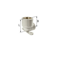 Kolano ścienne z uszami PP-R GW - 25 Rp1/2" L = 57 mm