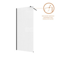 Kabina walk-in szkło ryflowane profil czarny