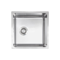 Zlew. podblatowy egeria stal szczotkowana 1k b/o 440x440x200 3,5" + osprzęt space-saver