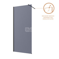 Kabina walk-in szkło grafitowe profil czarny