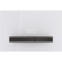 Przycisk uruchamiający Geberit Sigma50, przedni, biały, przyciski: czarny chrom, prostokątny