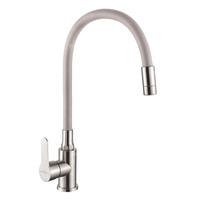 Bateria zlewozmywakowa z 2-funkcyjną, elastyczną wylewką Ksanti Inox, inox / beżowy