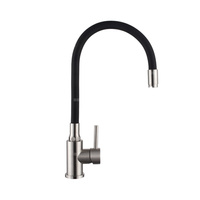 Bateria zlewozmywakowa z elastyczną wylewką Silva, inox/czarna.