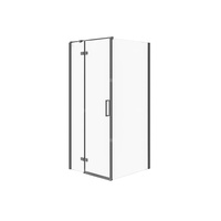 KABINA PRYSZNICOWA NAROŻNA CITY CZARNA 90X90X195 LEWA SZKŁO TRANSPAREN