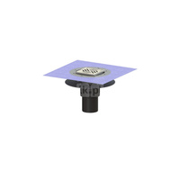 Wpust KESSEL Ecoguss z 1 przyłączem DN 100, odpływ pionowy (zdejmowany), kratka 138x138mm stal nierdzewna