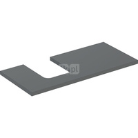 Blat pod umywalkę Geberit ONE z wycięciem, do umywalki nablatowej w kształcie misy: B=104.2cm, Lava, Lakierowany matowy, Przekrój=Lewa strona