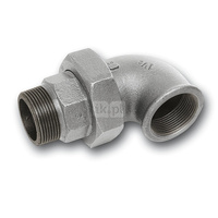 Śrubunek 45' SANHA 97# trzyczęściowy, żeliwo (ocynk galwaniczny/elektrolityczny) (ocynk), 2'' (GW x GZ)