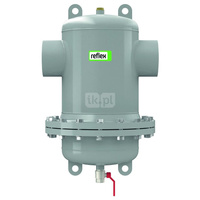 Separator mikropęcherzy REFLEX D 323.9 R, 10 bar / 110'C, z kołnierzem rewizyjnym, kolor: szary