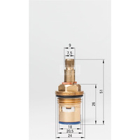 Głowica ceramiczna o kącie 90 st. do bateria 2-pokrętłowych lucerna, woda zimna