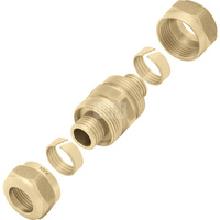 Złączka mosiężna skręcana do rur PEXC i PERT - 25x3.5