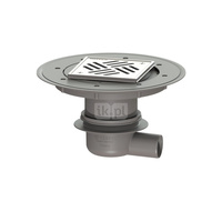 Wpust Classic DN50, odpł. boczny z nasadką Variofix i kratką/ramą nierdz. 138 x138