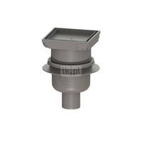 Wpust KESSEL Classic z 1 przyłączem DN 50, odpływ poziomy (zdejmowany), kratka 110x110mm