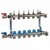 Rozdzielacz stal, 0-4l/min góra, w zestawie odcinające, spust/odpowietrzenie HKV2013AF+ 0-4 VA08