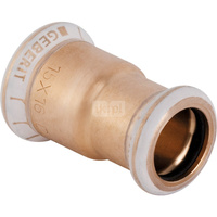 Mufa GEBERIT Mapress Kupfer przejściowa, Cu, 15 mm, DN 12 x 16 mm x DN 12 (mufa zaprasowywana x mufa zaprasowywana), (głębokość: 0.5 mm) z uszczelką