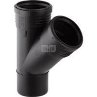 Trójnik GEBERIT Silent-PP 45' PP 125 mm (mufa z tworzywa sztucznego do spawania/zgrzewania x króciec z tworzywa sztucznego do spawania/zgrzewaniania x mufa z tworzywa sztucznego do spawania/zgrzewania)
