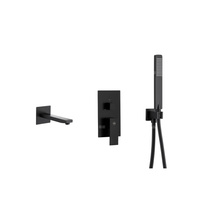 LOGON zestaw wannowy podtynkowy z baterią 3 funkcyjną, czarny