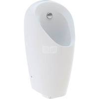 Pisuar Geberit Selva z wbudowanym systemem spłukiwania pisuarów, zasilanie generatorowe: T=37cm, Odpływ=Do tyłu, Dopływ=Z tyłu, Biały