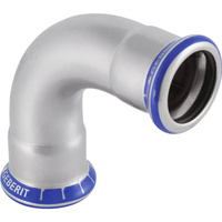 Kolano 90' GEBERIT Mapress Edelstahl, stal nierdzewna, 88.9 mm, DN 80 x 88.9 mm x DN 80 (mufa zaprasowywana x mufa zaprasowywana), (głębokość: 125 mm) z uszczelką