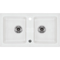 Zlew. zorba alabaster granit 2k b/o 780x435x180, 3,5" + osprzęt space-saver