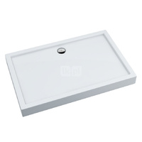 Brodzik akrylowy zintegrowany z nośnikiem Stabilsound Plus® oraz obudową akrylową przeciągniętą do podłogi Competia 90x120x14 cm, prostokątny z odpływem na dłuższym boku