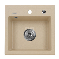 Zlew. zorba piaskowy granit 1k b/o 440x440x184, 3,5" + osprzęt space-saver