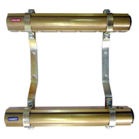 Rozdzielacz do instalacji c.o. QIK mosiądz GW 1'', 9-obieg. GZ 3/4''