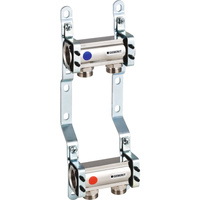 Rozdzielacz do instalacji c.o. GEBERIT Volex mosiądz (niklowany) GW 1'', 2-obieg. Eurokonus 3/4''