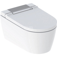 Urządzenie WC z funkcją higieny intymnej Geberit AquaClean Sela, wisząca miska WC: Miska ustępowa: biały / KeraTect, Panel dekoracyjny: chrom błyszczący