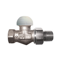 Zawór grzejnikowy termostatyczny HERZ TS-98-V prosty z nastawą wstępną, połączenie 1/2'' (niklowanie)