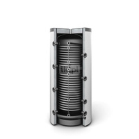 Zbiornik buforowy stojący GALMET SG(B) pojemność 500 l z wężownicą x2, izolacja: pianka poliuretanowa, kolor: skay biały